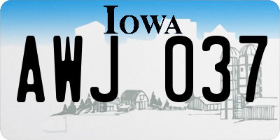 IA license plate AWJ037