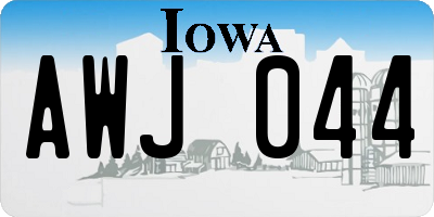 IA license plate AWJ044