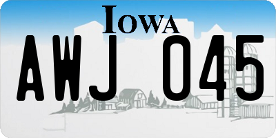 IA license plate AWJ045