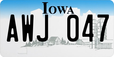 IA license plate AWJ047