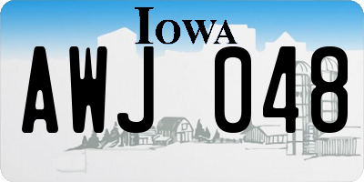 IA license plate AWJ048