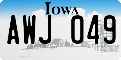 IA license plate AWJ049