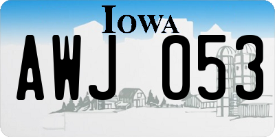 IA license plate AWJ053