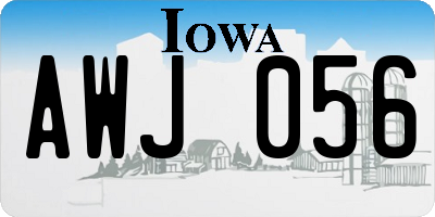 IA license plate AWJ056