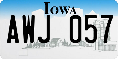 IA license plate AWJ057