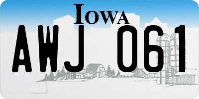 IA license plate AWJ061