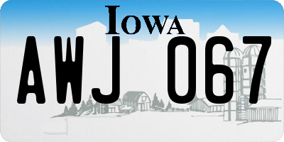 IA license plate AWJ067