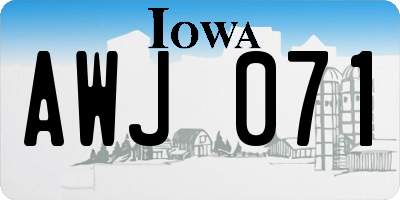 IA license plate AWJ071