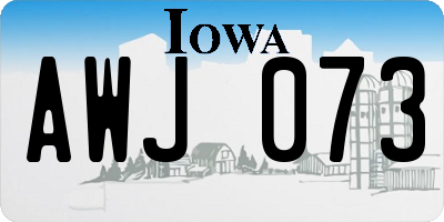 IA license plate AWJ073