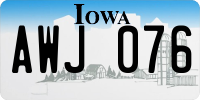 IA license plate AWJ076