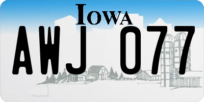 IA license plate AWJ077