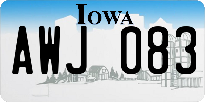 IA license plate AWJ083