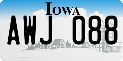 IA license plate AWJ088