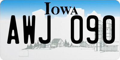 IA license plate AWJ090