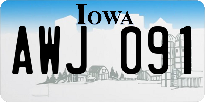 IA license plate AWJ091
