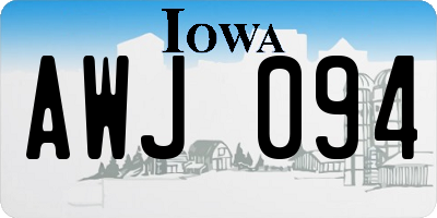 IA license plate AWJ094