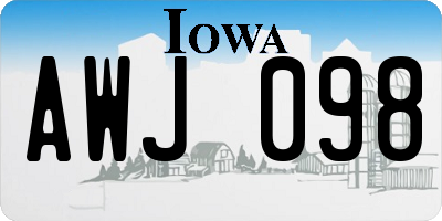 IA license plate AWJ098