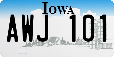 IA license plate AWJ101