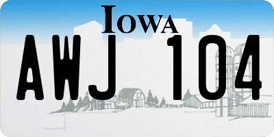 IA license plate AWJ104