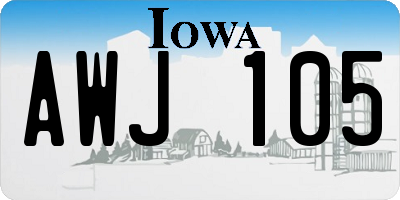 IA license plate AWJ105