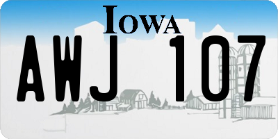 IA license plate AWJ107