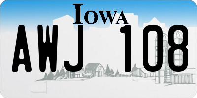 IA license plate AWJ108