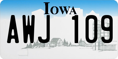 IA license plate AWJ109