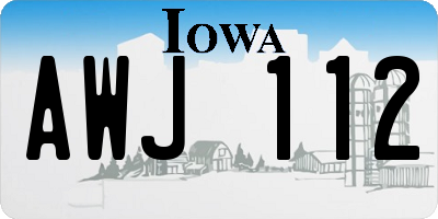 IA license plate AWJ112