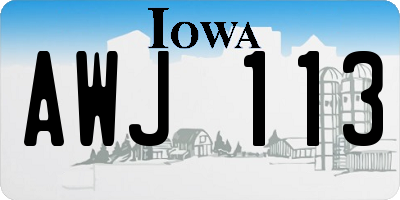 IA license plate AWJ113