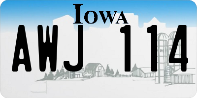 IA license plate AWJ114