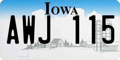 IA license plate AWJ115