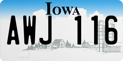 IA license plate AWJ116