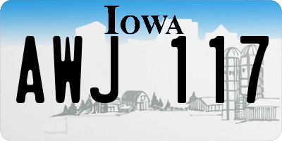 IA license plate AWJ117