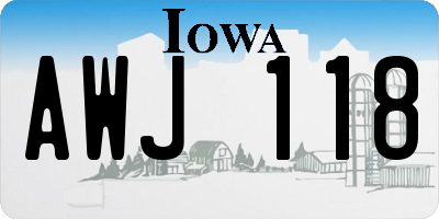 IA license plate AWJ118