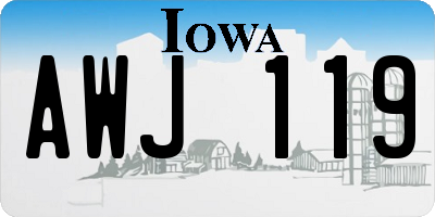 IA license plate AWJ119