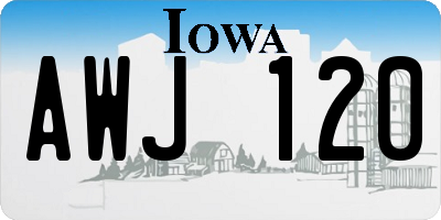 IA license plate AWJ120