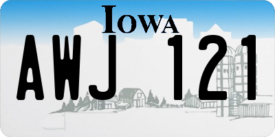 IA license plate AWJ121