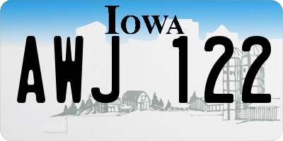 IA license plate AWJ122