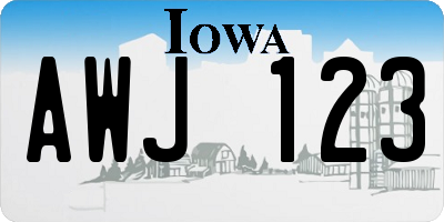 IA license plate AWJ123