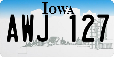 IA license plate AWJ127