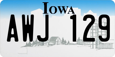 IA license plate AWJ129