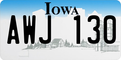 IA license plate AWJ130