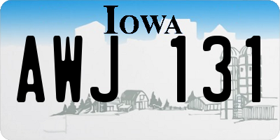 IA license plate AWJ131