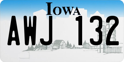 IA license plate AWJ132