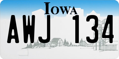 IA license plate AWJ134