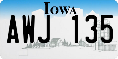 IA license plate AWJ135