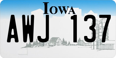 IA license plate AWJ137