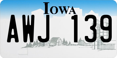 IA license plate AWJ139