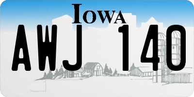 IA license plate AWJ140