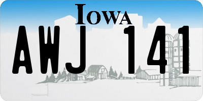 IA license plate AWJ141